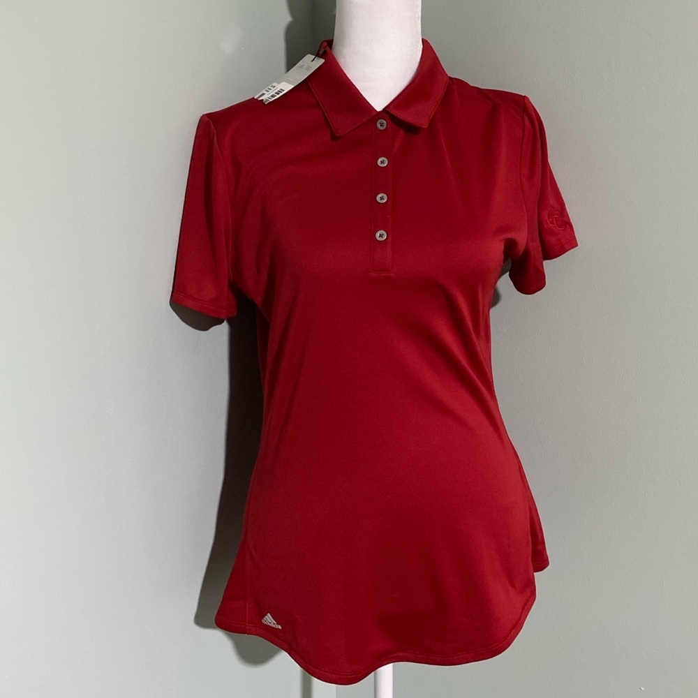 NWT Adidas red golf shirt